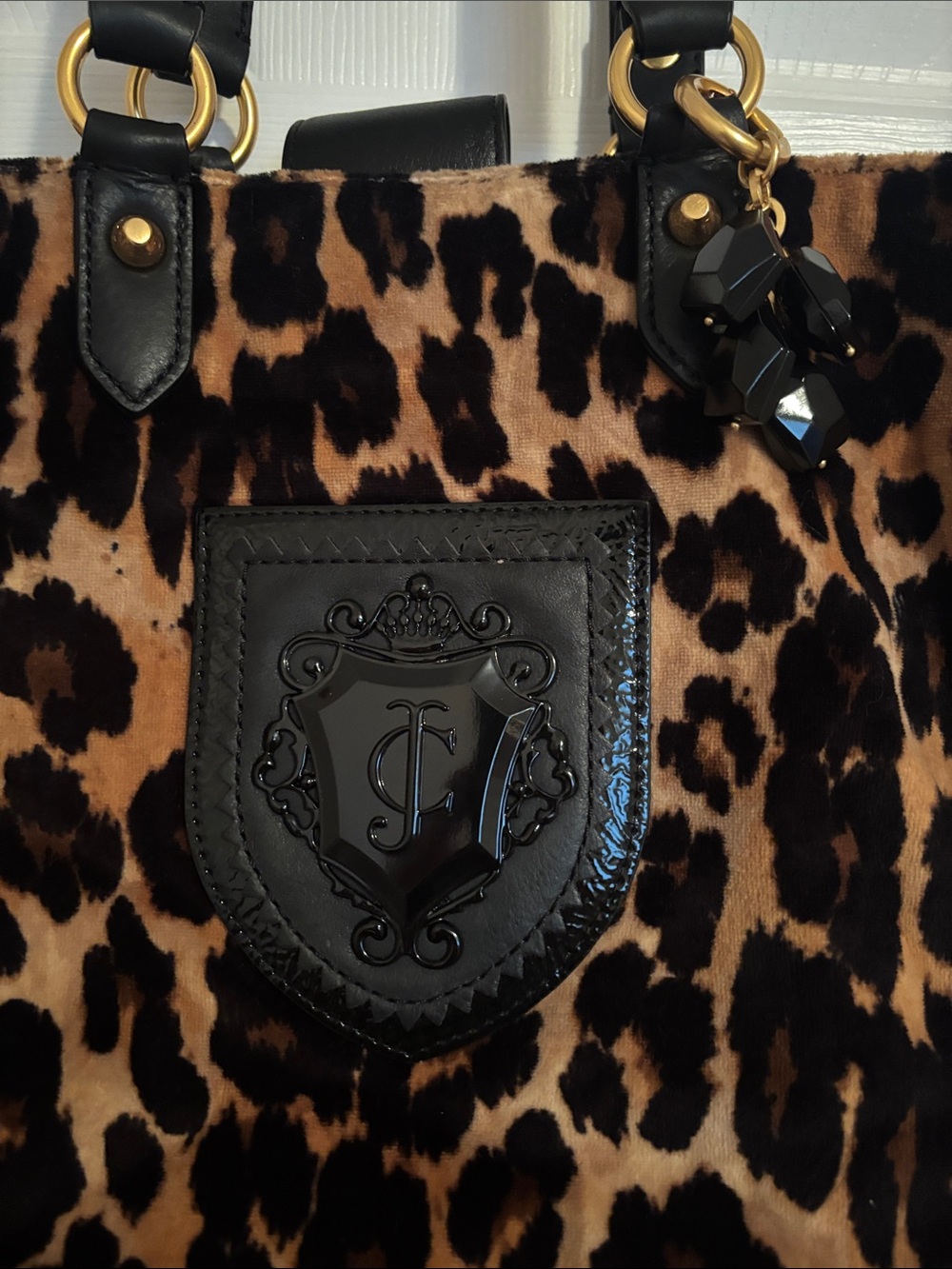 Juicy Couture Y2K Leopard Print purse with Black Trim - Picture 2 of 9